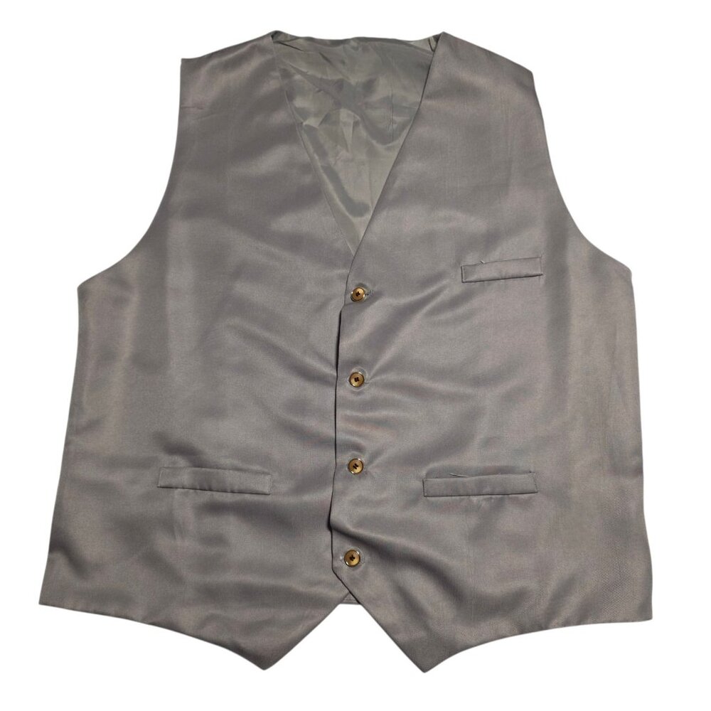Suit Vest Waistcoat Gray Formal Wedding Prom Groomsman Unbranded Large NEW‎